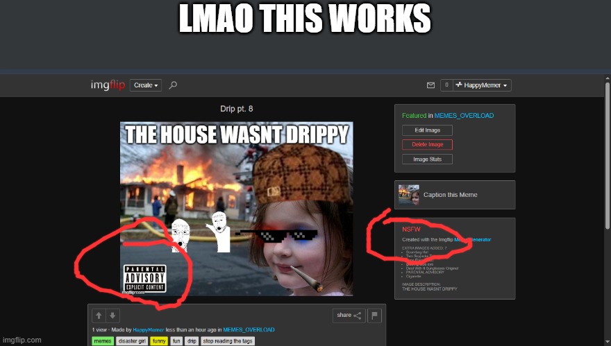 lmao | LMAO THIS WORKS | image tagged in memes,funny | made w/ Imgflip meme maker