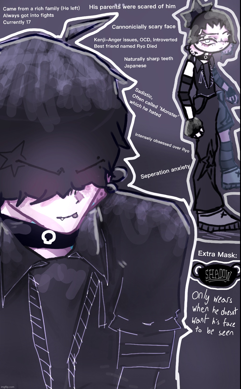 KENJI TSUCHIGOMORI (official oc design) | image tagged in drawing,stuff | made w/ Imgflip meme maker