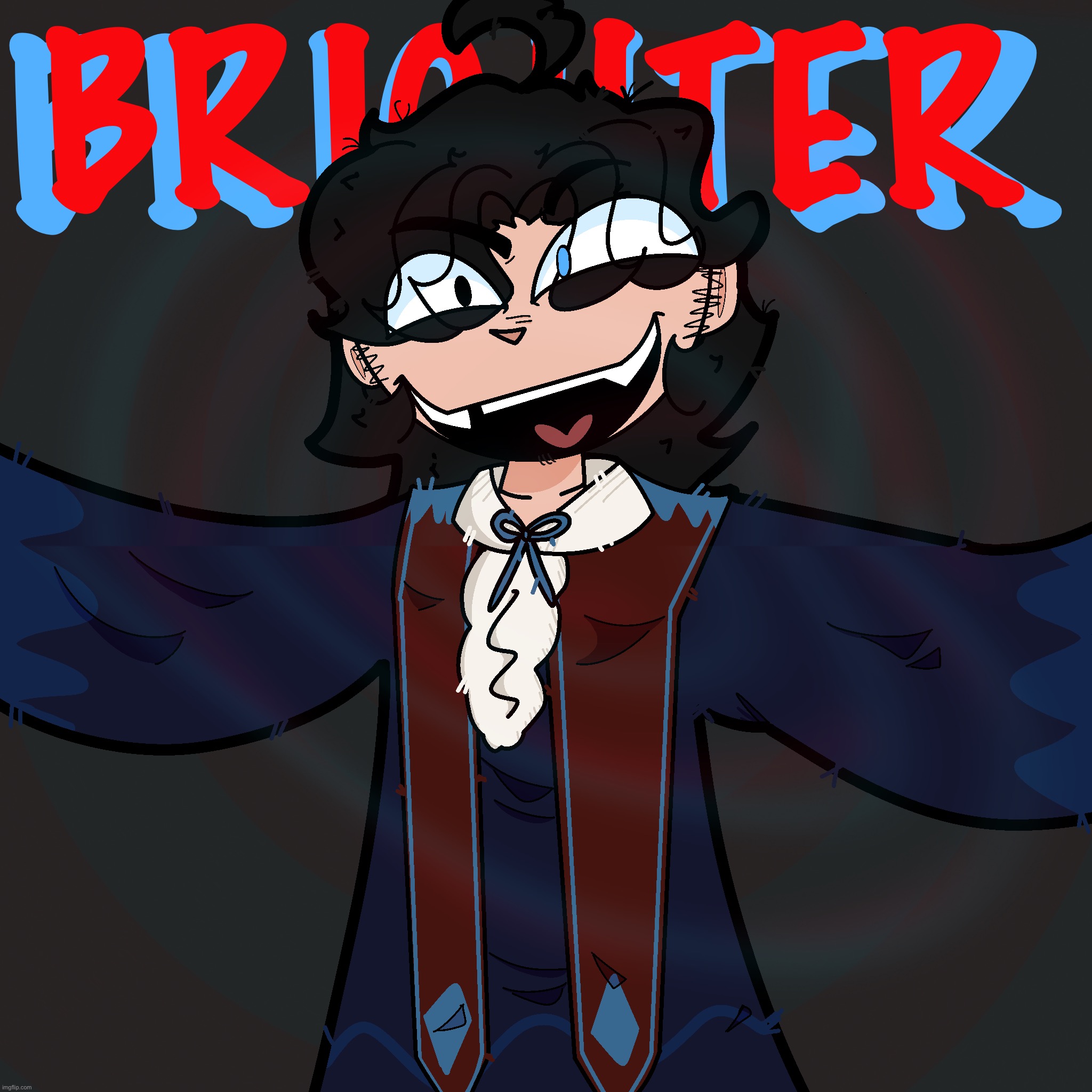 BRIGHTER!!! (No that’s not Vox its my oc Griffith) | image tagged in oc,brighter | made w/ Imgflip meme maker