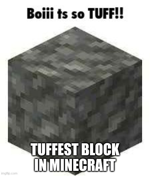 tuff | TUFFEST BLOCK IN MINECRAFT | image tagged in boii ts so tuff,tuff | made w/ Imgflip meme maker