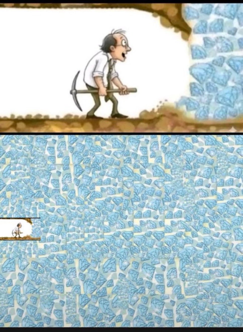 Diamond digging success Blank Meme Template