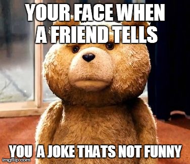 TED | YOUR FACE WHEN A FRIEND TELLS YOU  A JOKE THATS NOT FUNNY | image tagged in memes,ted | made w/ Imgflip meme maker