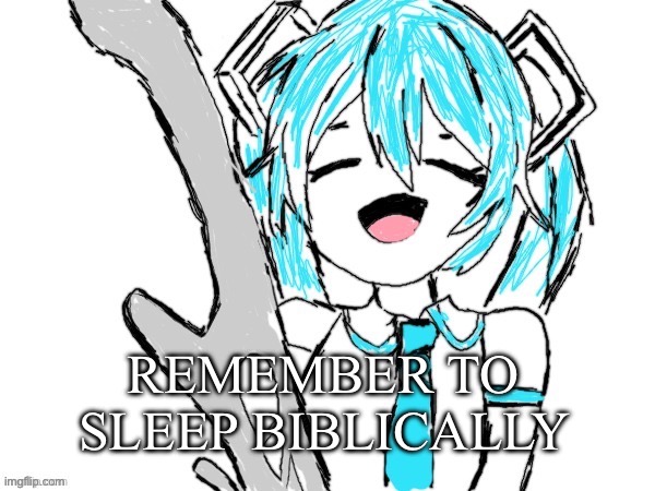 REMEMBER TO 
SLEEP BIBLICALLY | image tagged in msmg,reminder | made w/ Imgflip meme maker