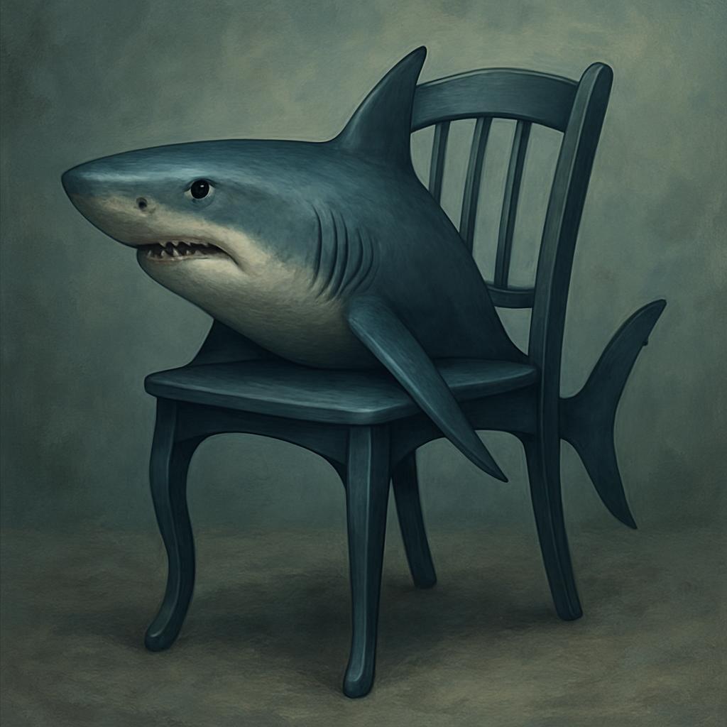 A shark mixed with a chair Blank Meme Template