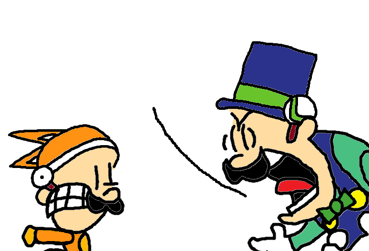 Luigi Screaming at Kitsune Luigi Blank Meme Template