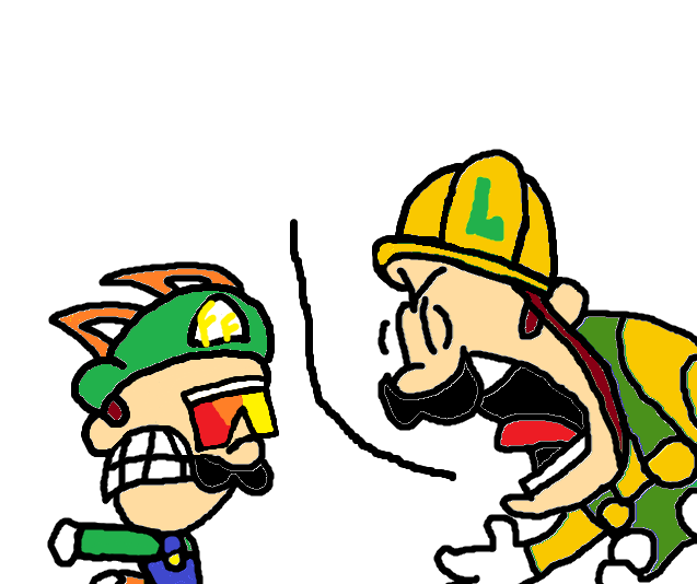 Builder Luigi Screaming at Firefox Blank Meme Template