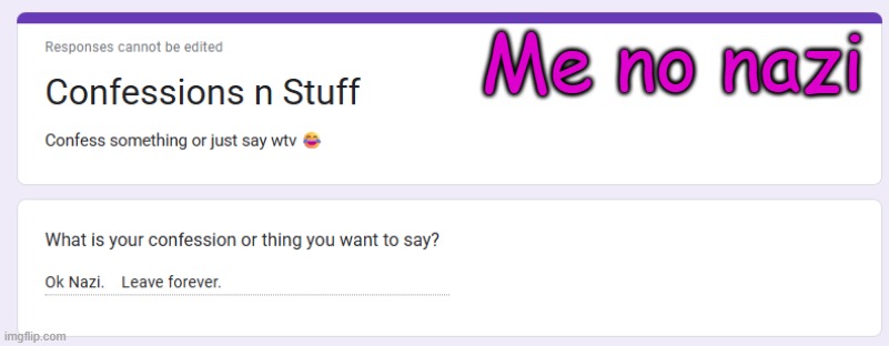 Me no nazi | made w/ Imgflip meme maker