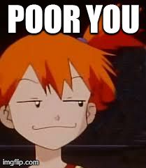 Derp Face Misty | POOR YOU | image tagged in derp face misty | made w/ Imgflip meme maker