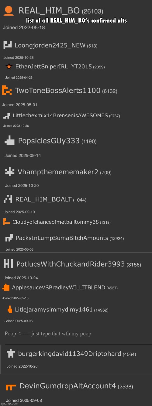 use when Real Him Bo alts are online Blank Meme Template