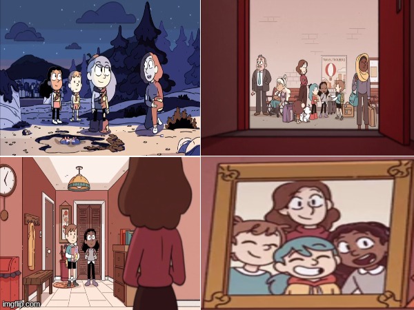 Frida and David treated as family | image tagged in memes,funny,hilda,cartoon,netflix | made w/ Imgflip meme maker