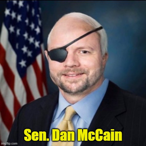 Rino Crenshaw McCain | Sen. Dan McCain | image tagged in rino,senate,john mccain,hawk,america first,tucker carlson | made w/ Imgflip meme maker