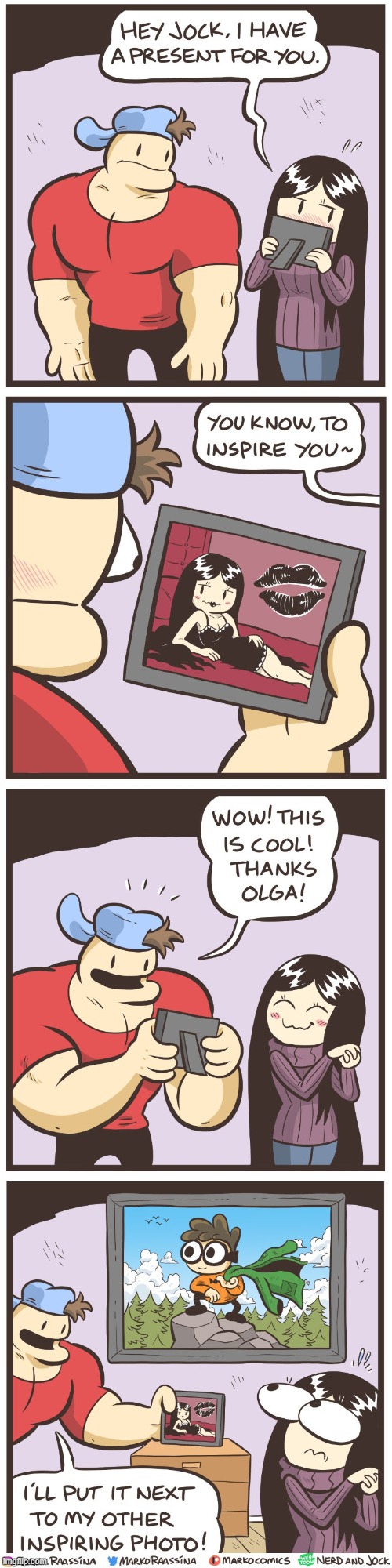 image tagged in olga,present,jock,photos,inspiring,nerd | made w/ Imgflip meme maker