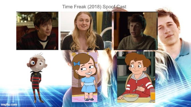 Credit to Mico the Ninjago Fan 2024 for this used | image tagged in meme,memes,spoof cast,time freak,characters,roles | made w/ Imgflip meme maker