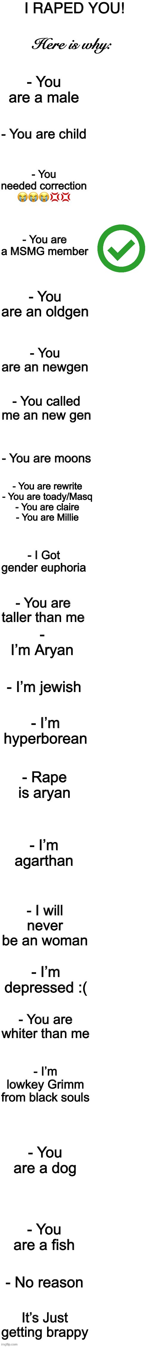 The rape list | image tagged in the rape list | made w/ Imgflip meme maker