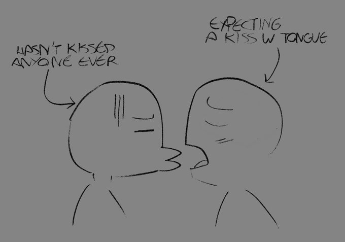 Never Kissed Anyone/ Expecting Tongue Blank Meme Template