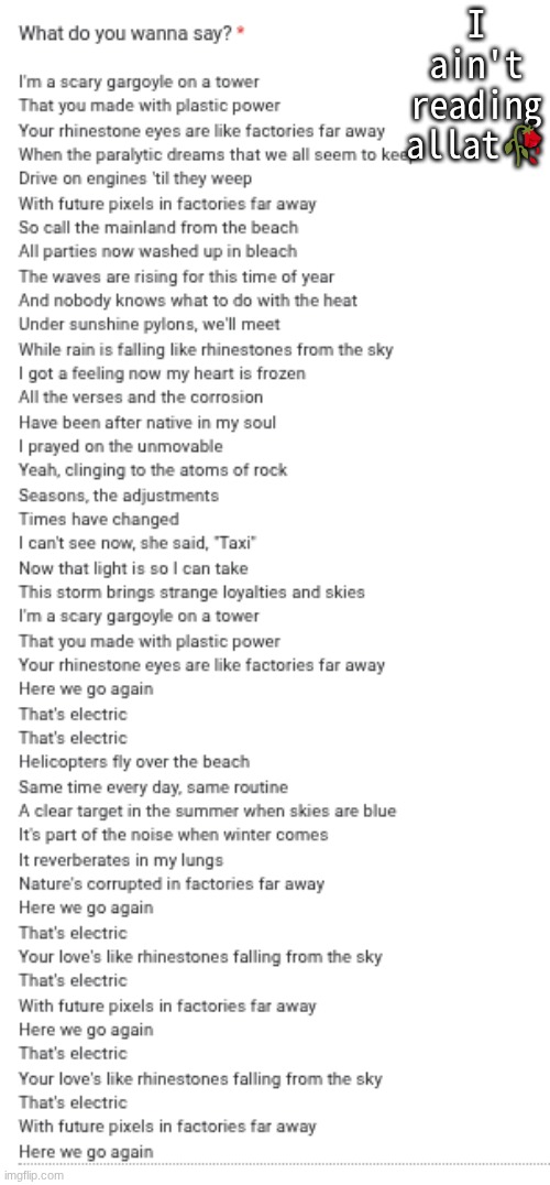 I ain't reading allat🥀 | made w/ Imgflip meme maker