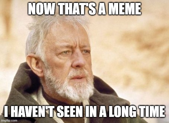 Obi Wan Kenobi Meme | NOW THAT'S A MEME I HAVEN'T SEEN IN A LONG TIME | image tagged in memes,obi wan kenobi | made w/ Imgflip meme maker