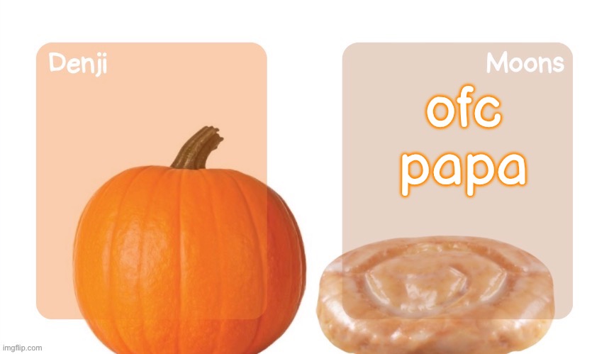 Denji and moons pumpkin and honeybun temp | ofc papa | image tagged in denji and moons pumpkin and honeybun temp | made w/ Imgflip meme maker