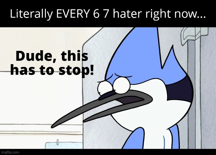image tagged in 67,regular show,memes,hate,cry about it,lmao | made w/ Imgflip meme maker