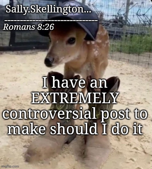 Abt Charlie kirk | I have an EXTREMELY controversial post to make should I do it | image tagged in sally's temp | made w/ Imgflip meme maker