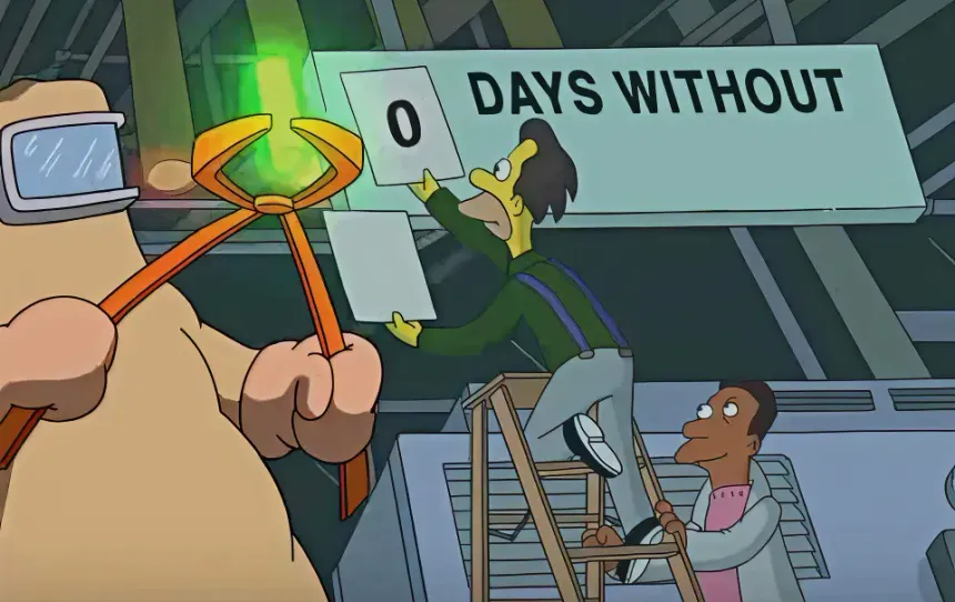 days without simpsons lenny Blank Meme Template