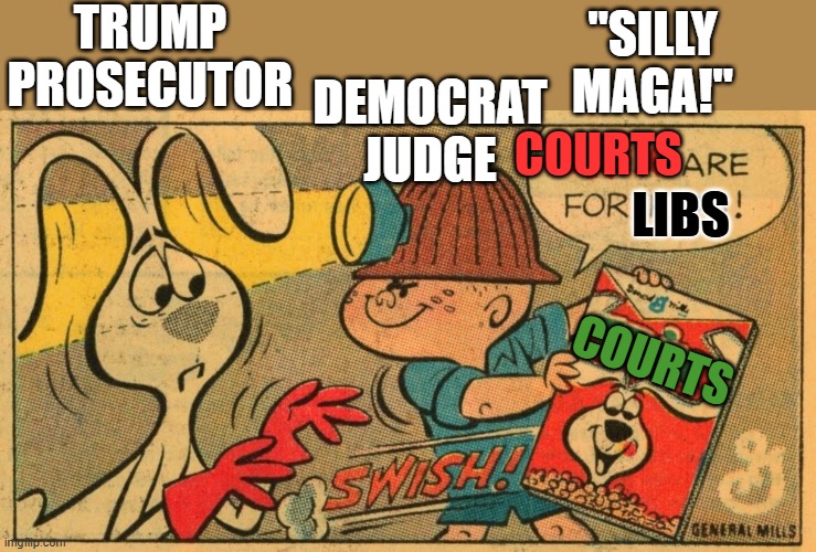 TRUMP PROSECUTOR; "SILLY MAGA!"; DEMOCRAT JUDGE; COURTS; LIBS; COURTS | made w/ Imgflip meme maker