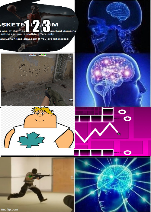 My mim e | 1 2 3 | image tagged in memes,expanding brain | made w/ Imgflip meme maker