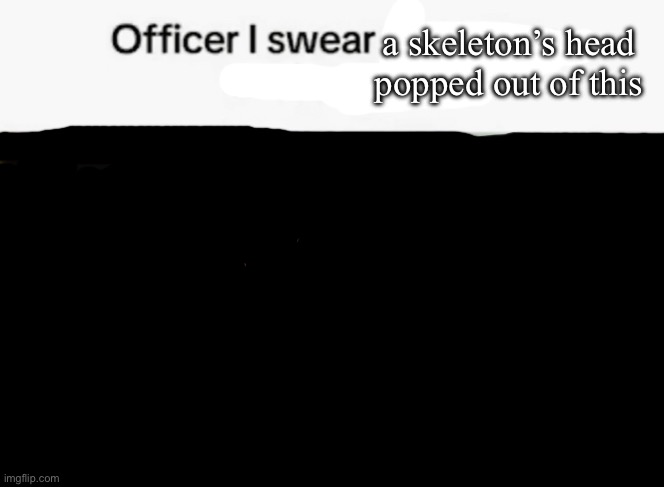 if you know you know | a skeleton’s head popped out of this | image tagged in officer i swear they were talking to me | made w/ Imgflip meme maker