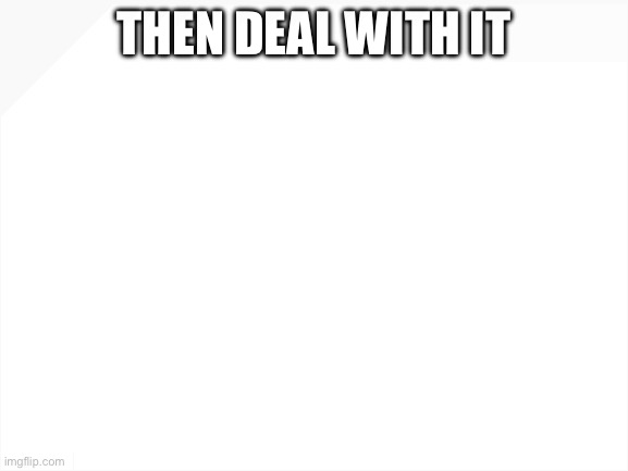 Blank White Template | THEN DEAL WITH IT | image tagged in blank white template | made w/ Imgflip meme maker