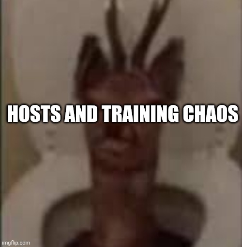 Man with a big spoon gets a spoon | HOSTS AND TRAINING CHAOS | image tagged in /j /j /j /j /j | made w/ Imgflip meme maker