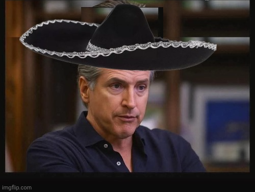 Gavin Newsom in his sombrero Blank Meme Template