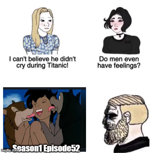 1989 The Jungle Book: Aventures Of Mowgli | Final Episode | Season1 Episode52 | image tagged in chad crying,the jungle book,anime,animals,emotional | made w/ Imgflip meme maker