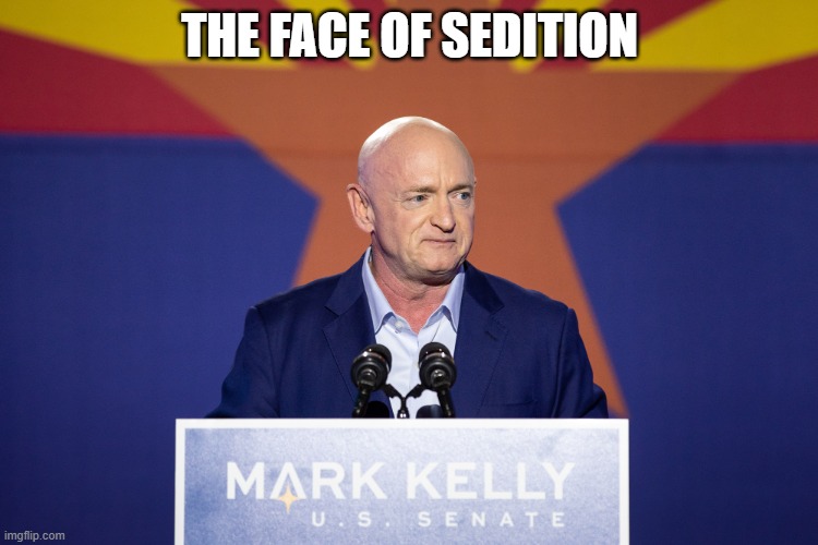 Mark Kelly | THE FACE OF SEDITION | image tagged in mark kelly | made w/ Imgflip meme maker