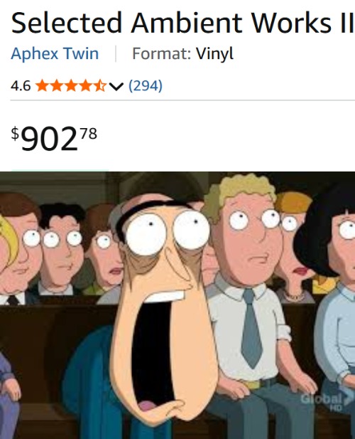 i literally bought this album for $56 a couple months ago what the FUCK happened | image tagged in shocked quagmire | made w/ Imgflip meme maker