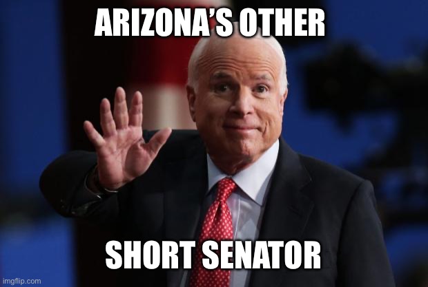 john mccain | ARIZONA’S OTHER SHORT SENATOR | image tagged in john mccain | made w/ Imgflip meme maker