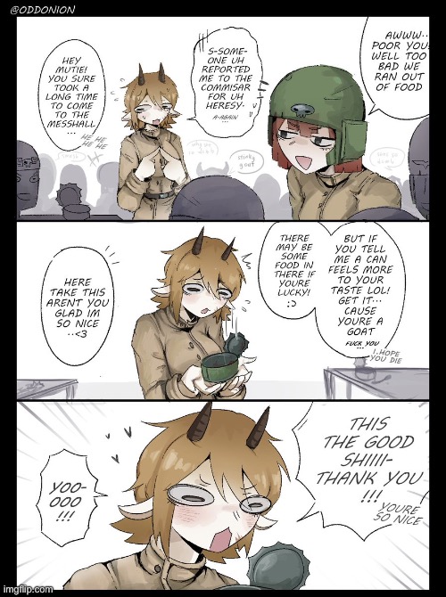 Goat throat | image tagged in memes,shitpost,warhammer40k,comics,art by oddonion | made w/ Imgflip meme maker