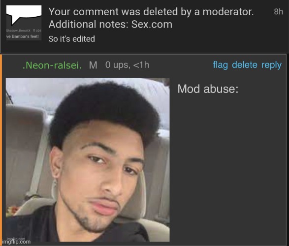 One of the most bogus mod abuse thingies | image tagged in mod abuse | made w/ Imgflip meme maker