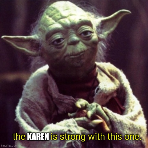 Force is strong | the force is strong with this one. KAREN | image tagged in force is strong | made w/ Imgflip meme maker