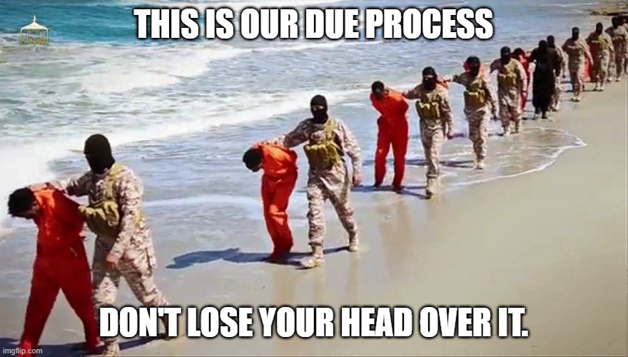 THIS IS OUR DUE PROCESS DON'T LOSE YOUR HEAD OVER IT. | made w/ Imgflip meme maker