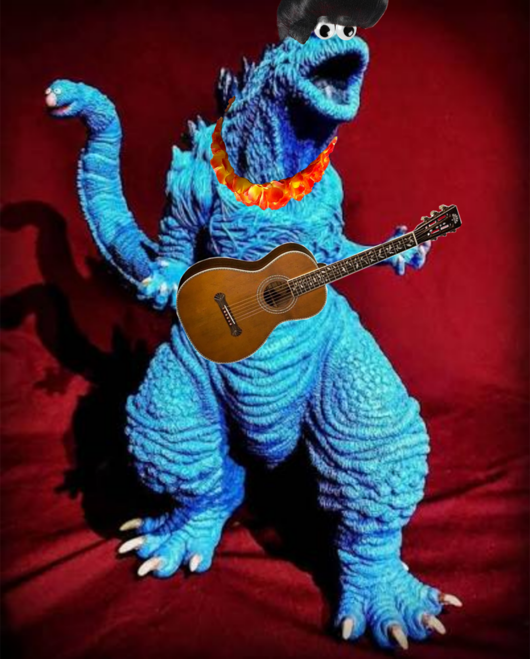 Elvis Cookie Monster Godzilla Blank Meme Template