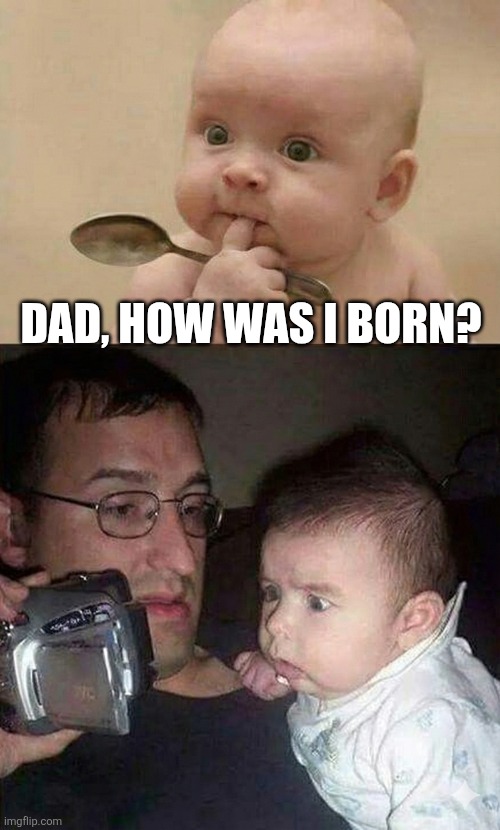 Dad, How Was I Born? | DAD, HOW WAS I BORN? | image tagged in chrisjoines1 | made w/ Imgflip meme maker