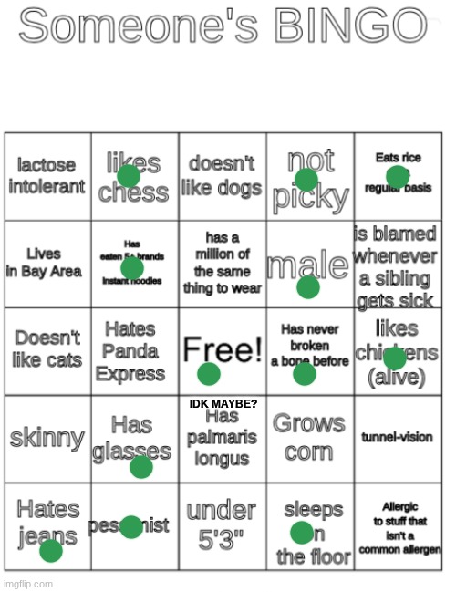 Someone's BINGO | IDK MAYBE? | image tagged in someone's bingo | made w/ Imgflip meme maker
