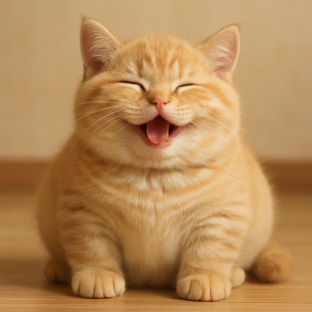fat happy kitten Blank Meme Template