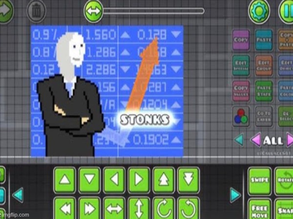 stonks | image tagged in geometry dash | made w/ Imgflip meme maker