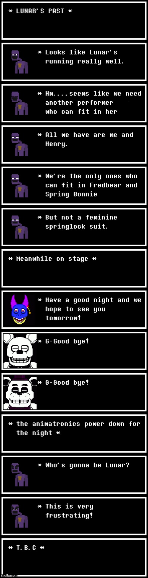 it is Lunar Eclipse's past! ^^ (My fan made FNAF OC) | made w/ Imgflip meme maker