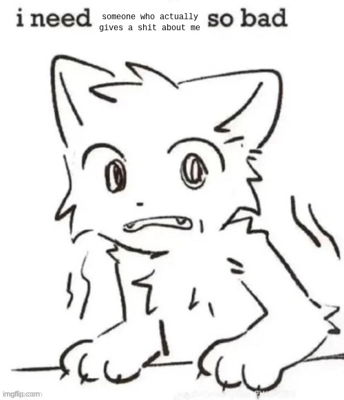 someone who actually gives a shit about me | made w/ Imgflip meme maker