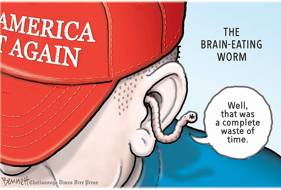 maga brain worm cartoon Blank Meme Template