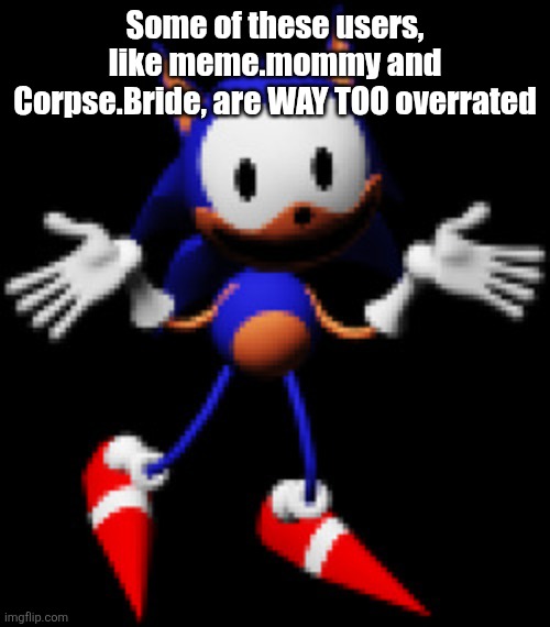 I get that you like them, but still | Some of these users, like meme.mommy and Corpse.Bride, are WAY TOO overrated | image tagged in rewrite shrugging | made w/ Imgflip meme maker