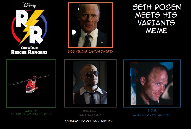 Seth Rogen Meets His Variants | image tagged in seth rogen meets his variants | made w/ Imgflip meme maker