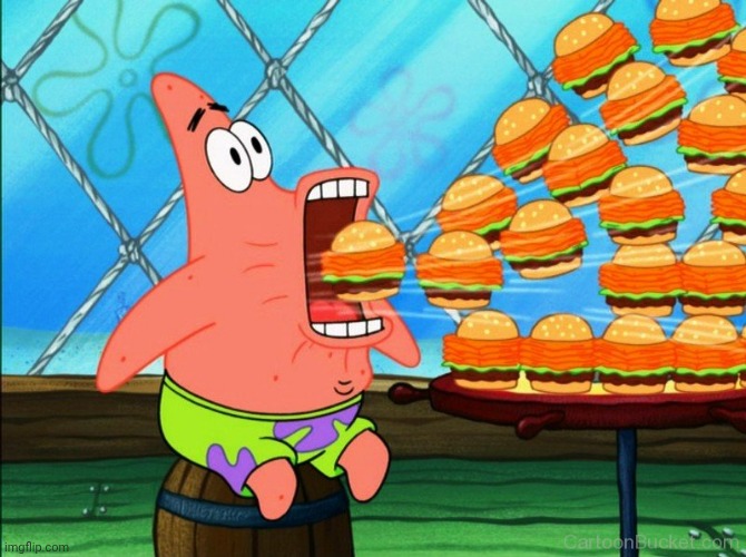 image tagged in patrick star eat | made w/ Imgflip meme maker